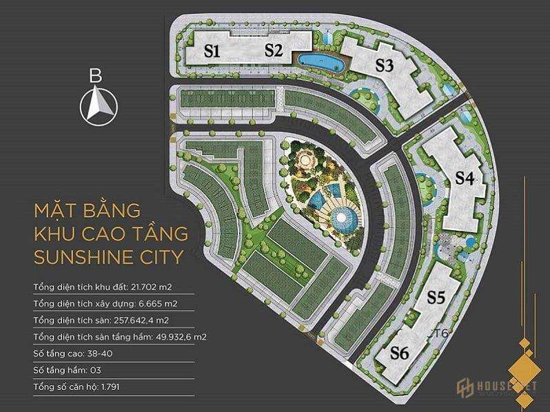 Vị Trí 6 tòa căn hộ Sunshine City Ciputra